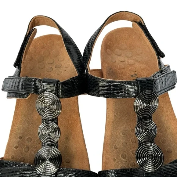 Women's Vionic Farra T-Strap Sandal Black Woven Synthetic SZ. 8 - Picture 6 of 12